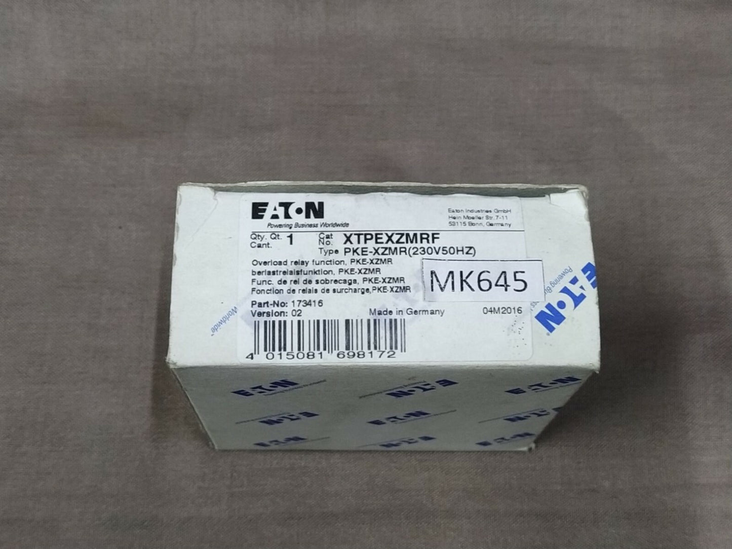Eaton PKE-XZMR XTPEXZMRF Electronic Overload Relay Module 230V 50Hz 173416