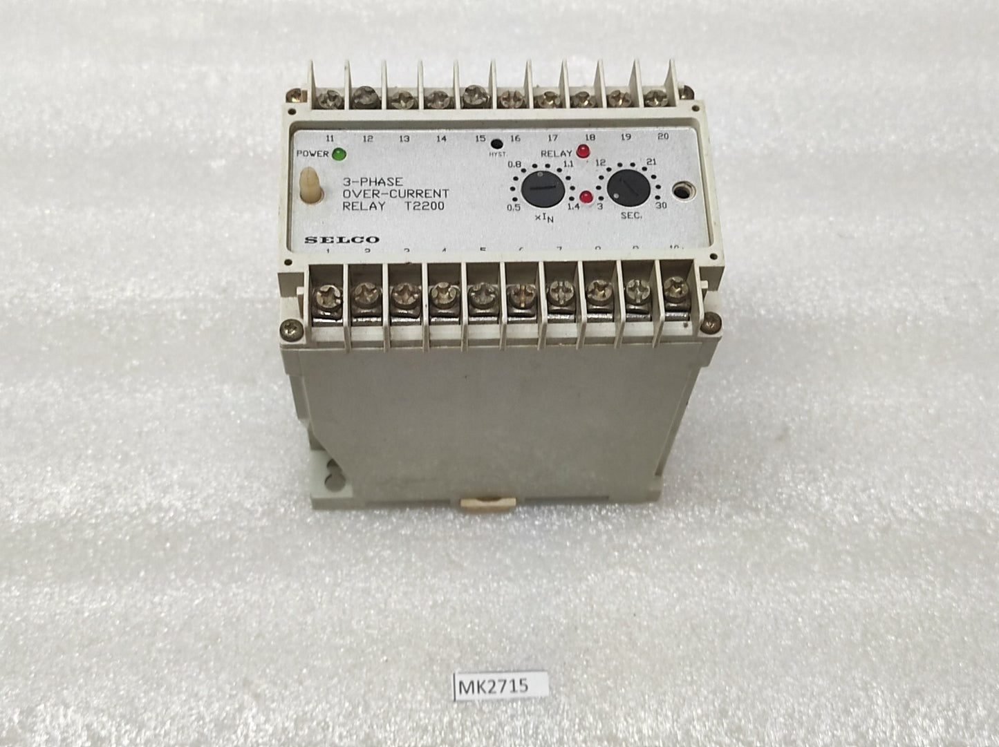 SELCO T2200-05 3-PHASE OVERCURRENT RELAY 24VDC
