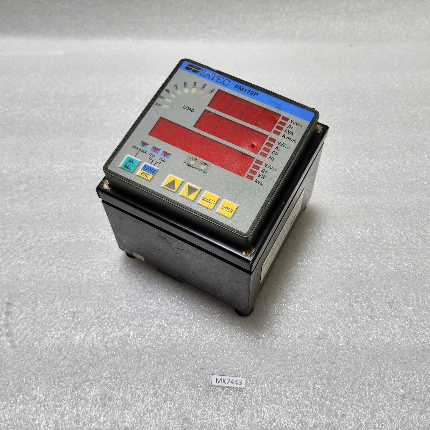 SATEC PM172P POWER & REVENUE METER 172P-BRL 90-264VAC/85-290VDC