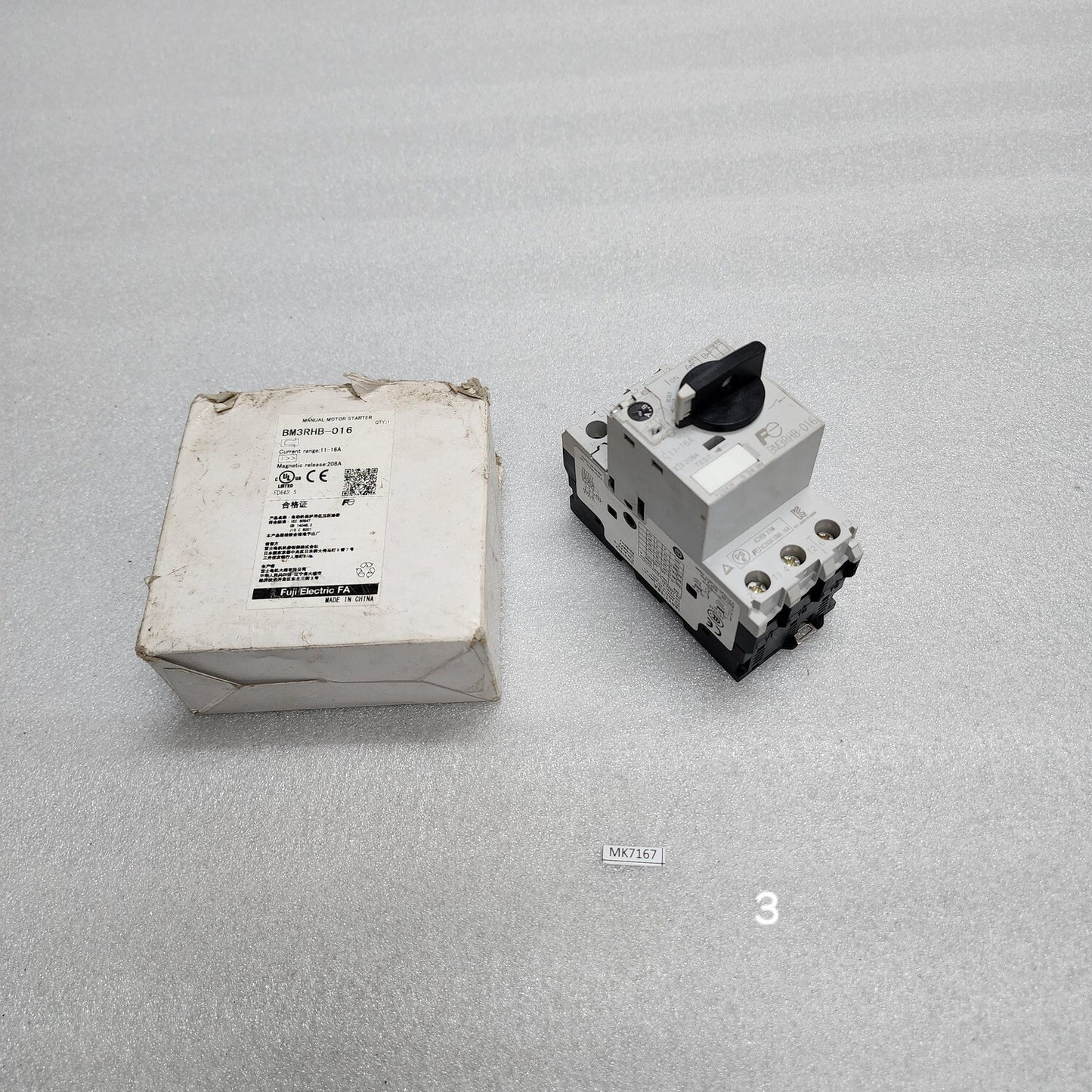 FUJI ELECTRIC BM3RHB-016 MANUAL MOTOR STARTER 11-16A
