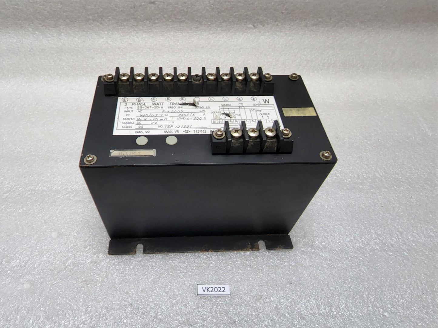 TOYO KEIKI EG-3AT-S-H 3-PHASE WATT TRANSDUCER