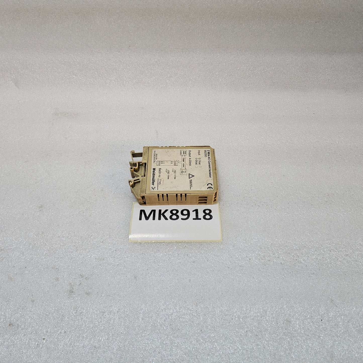 WEIDMÜLLER 992093 2-WIRE AC CURRENT ISOLATOR 0-1A/0-5A AC | COVER MISSING