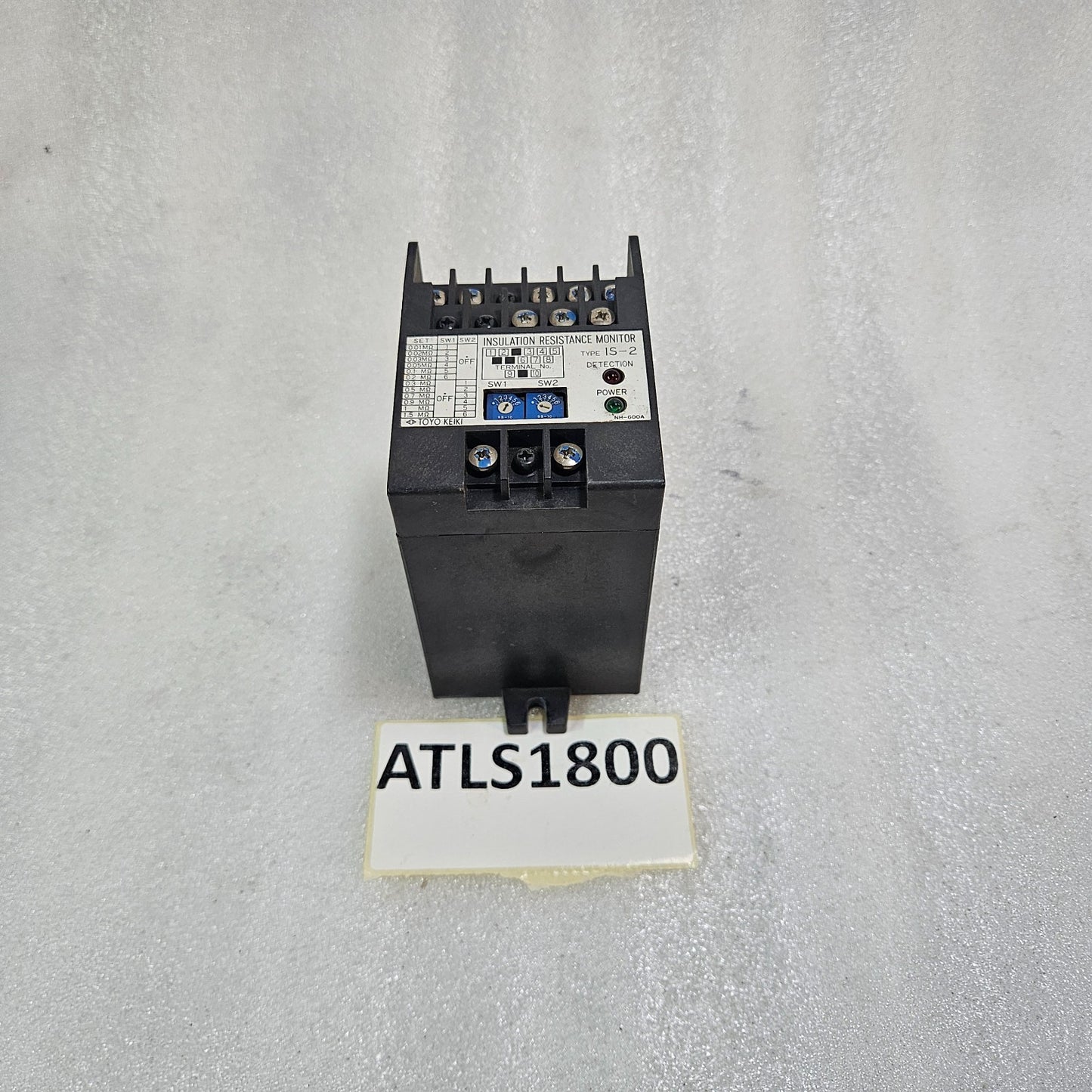 TOYO KEIKI IS-2 INSULATION RESISTANCE MONITOR NH-600A AC100-115V ALARM RELAY IND