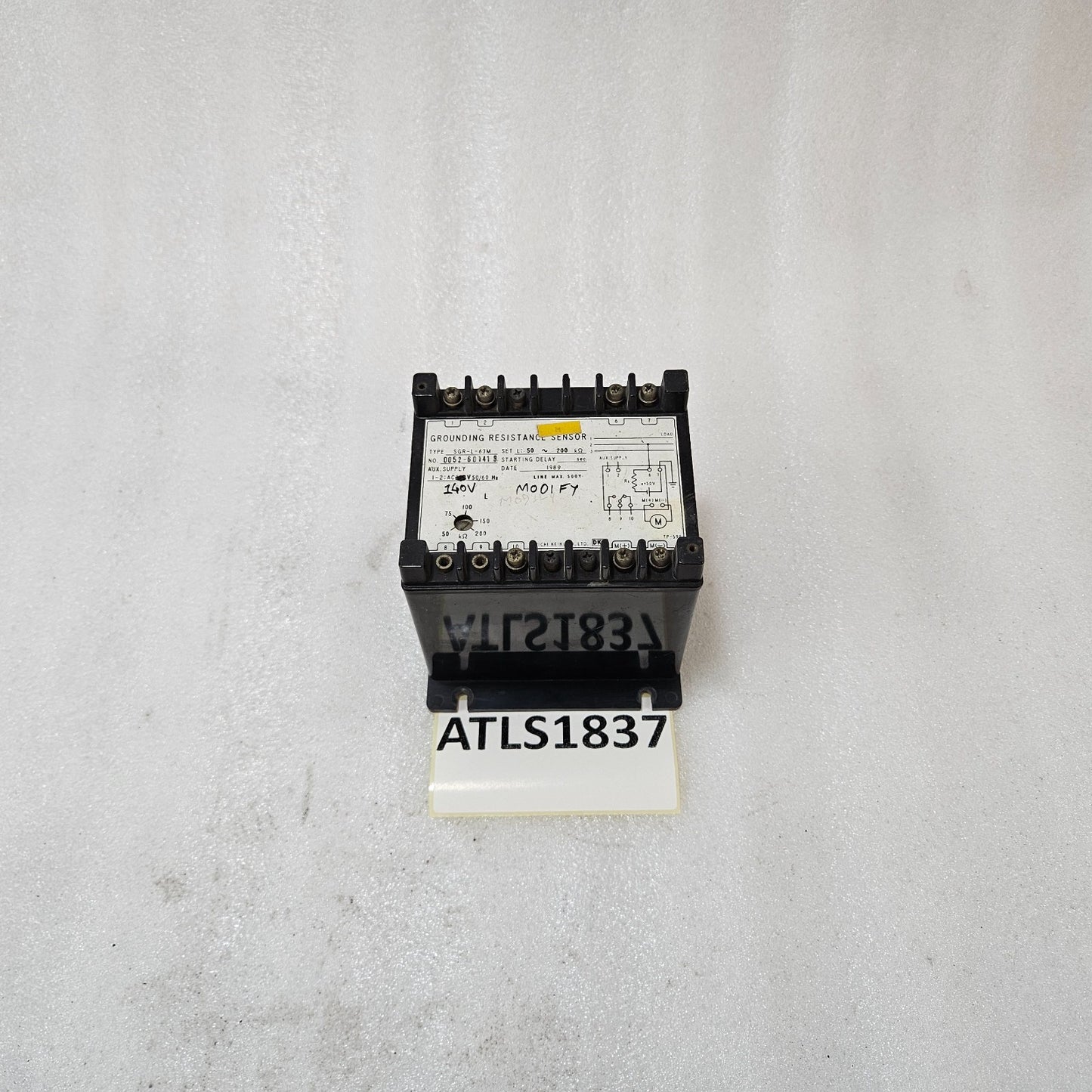 DAICHI KEIKI SGR-L-63M GROUNDING RESISTANCE SENSOR AC140V 50-200KΩ JAPAN