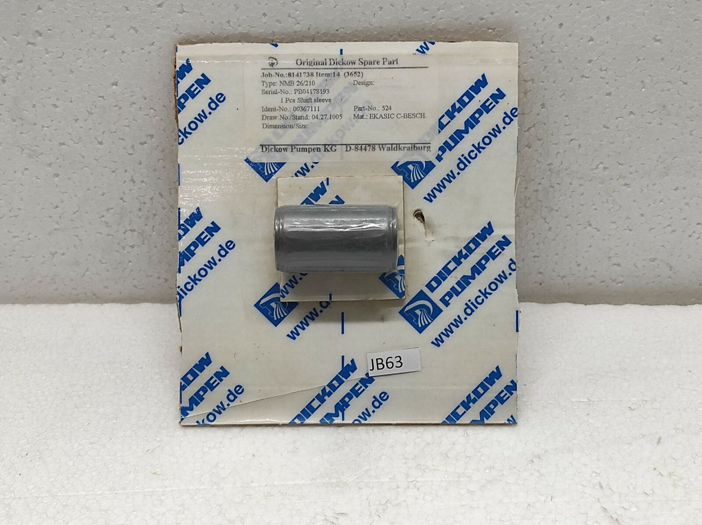 Dickow Pumpen NMB 26/210 Shaft Sleeve 00367111 524
