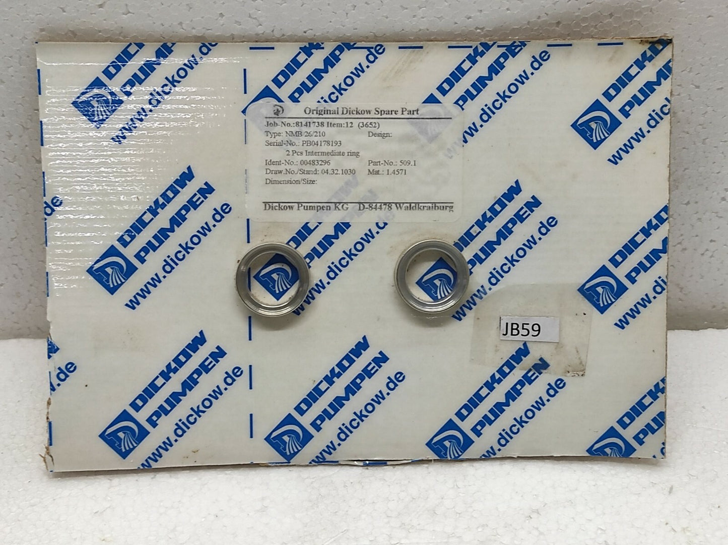 Dickow Pumpen NMB 26/210 Intermediate Ring 00483296 509.1