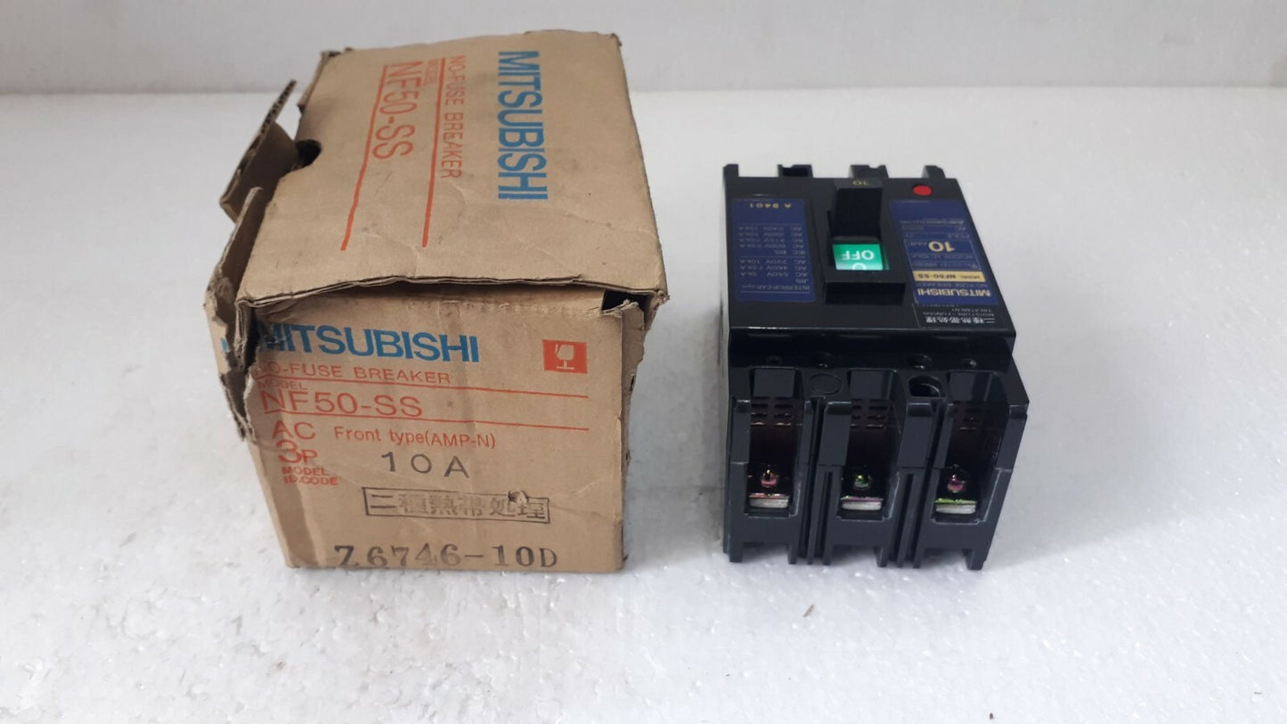 Mitsubishi NF50-SS No-Fuse Breaker 10A 3P 600V NF50SS