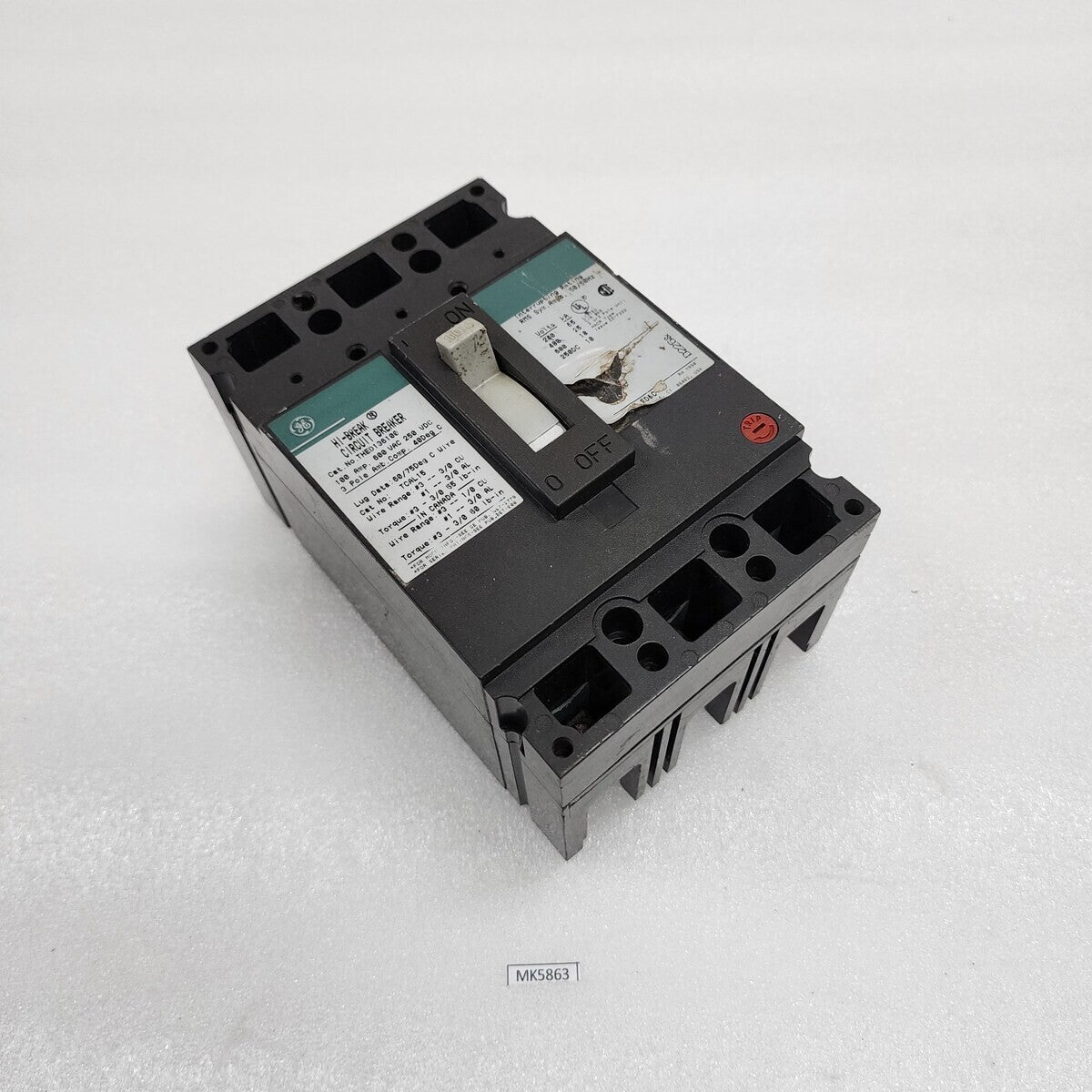 GE THED136100 3-POLE CIRCUIT BREAKER 100A GENERAL ELECTRIC