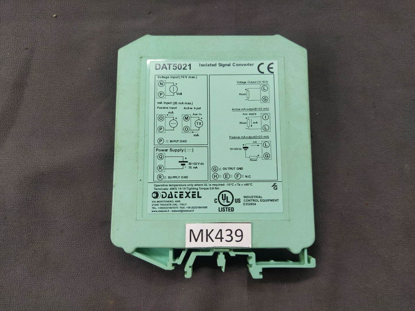 Datexel DAT5021 Isolated Signal Converter 20-32V DC