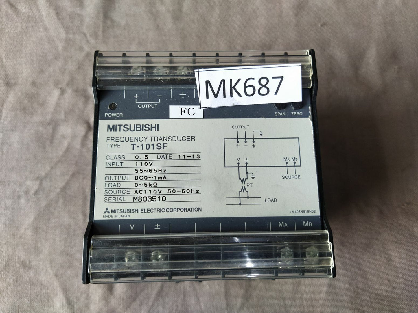 Mitsubishi T-101 SF Frequency Transducer 110V AC T101SF