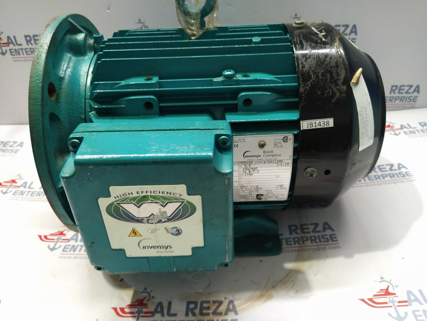 BROOK CROMPTON INVENSYS W-DA112M3 ELECTRIC MOTOR 2827209WH-00 5.5-HP 230/460V 17