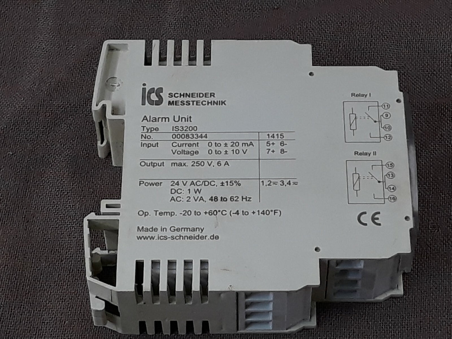SE IS3200 Alarm Unit ICS Messtechnik 24VAC/DC