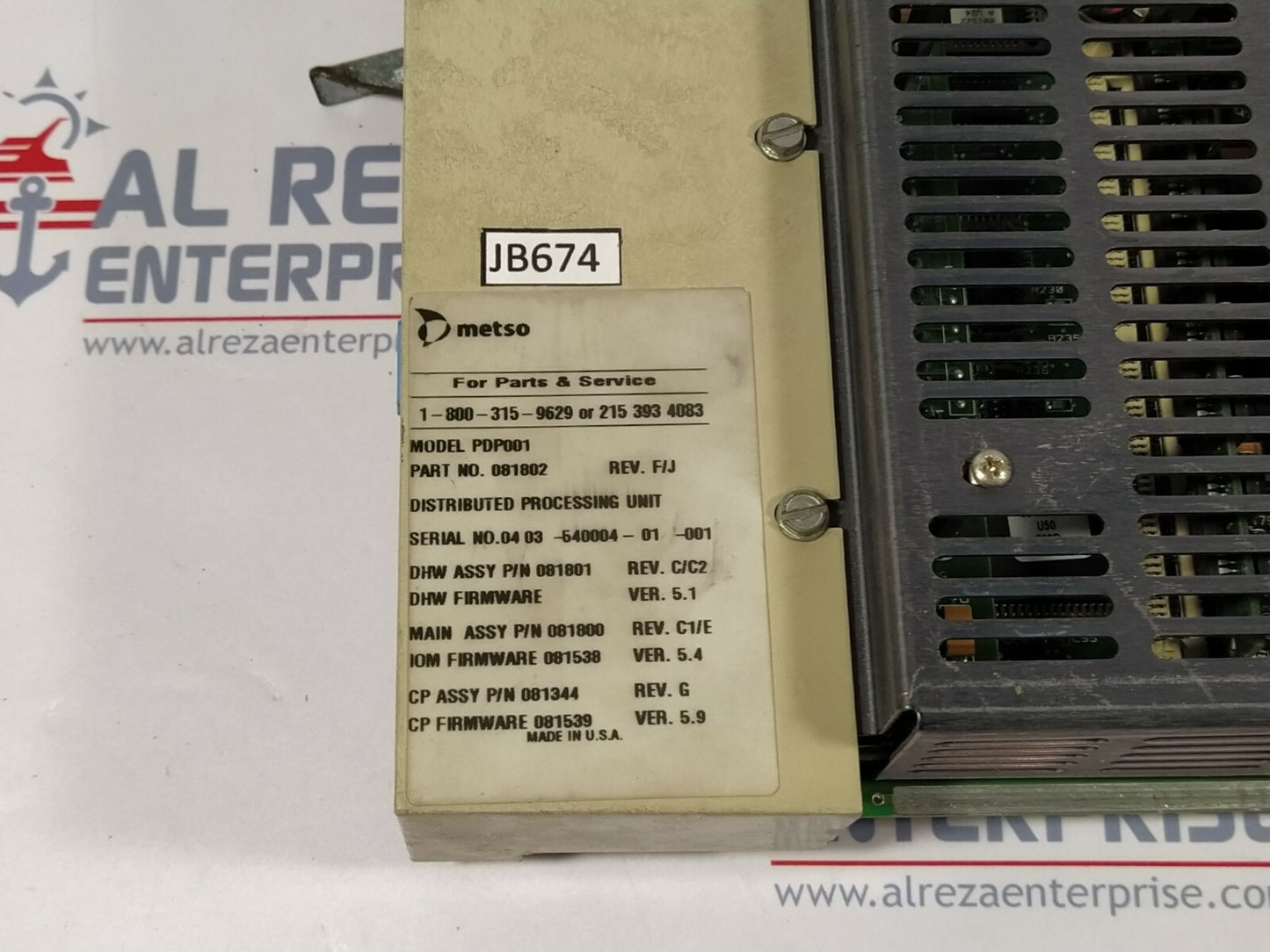 Metso PDP001 Distributed Processing Unit Revision F/J 081802