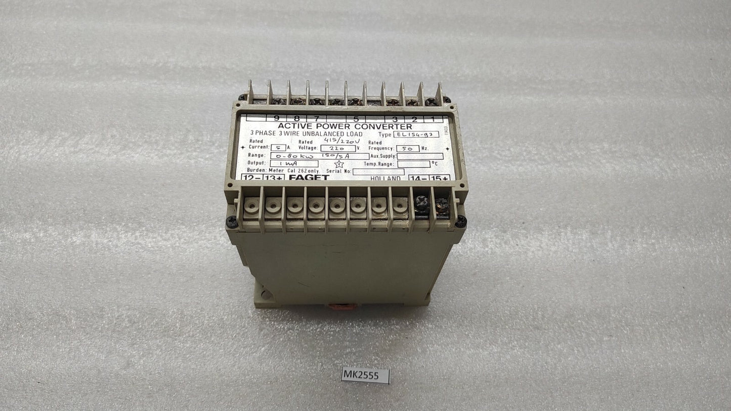 FAGET EL154-93 ACTIVE POWER CONVERTER 5A 220V 0-80kW
