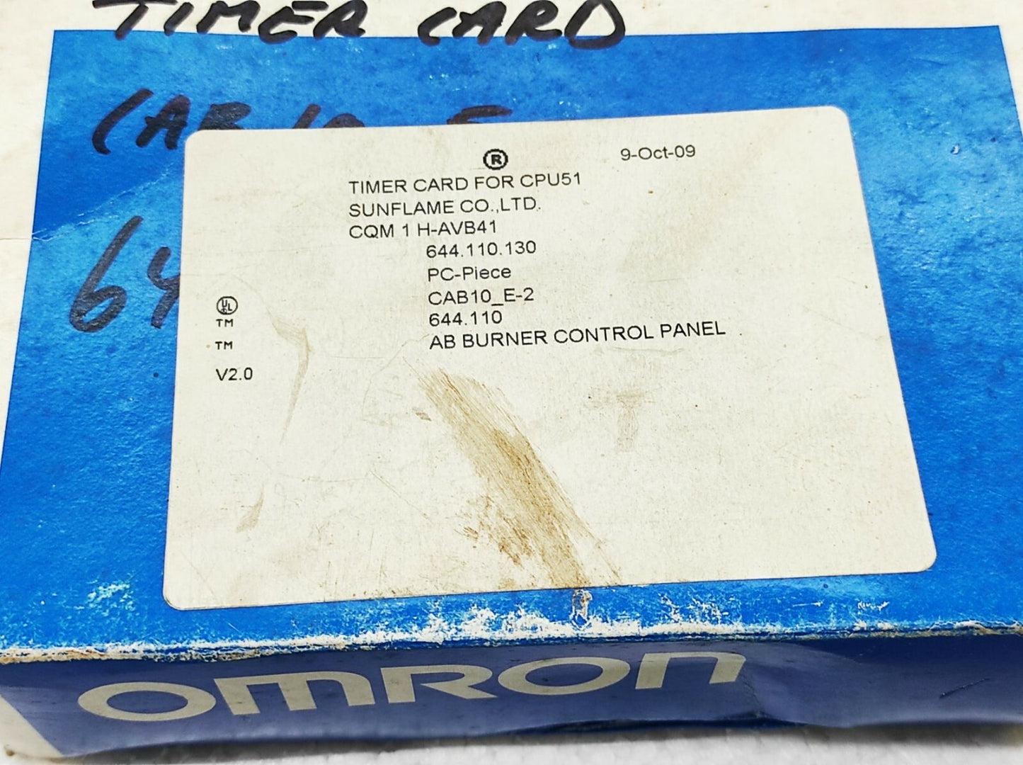 Omron Timer Card for CPU51 CQM1H-AVB41 Analog Setup Board