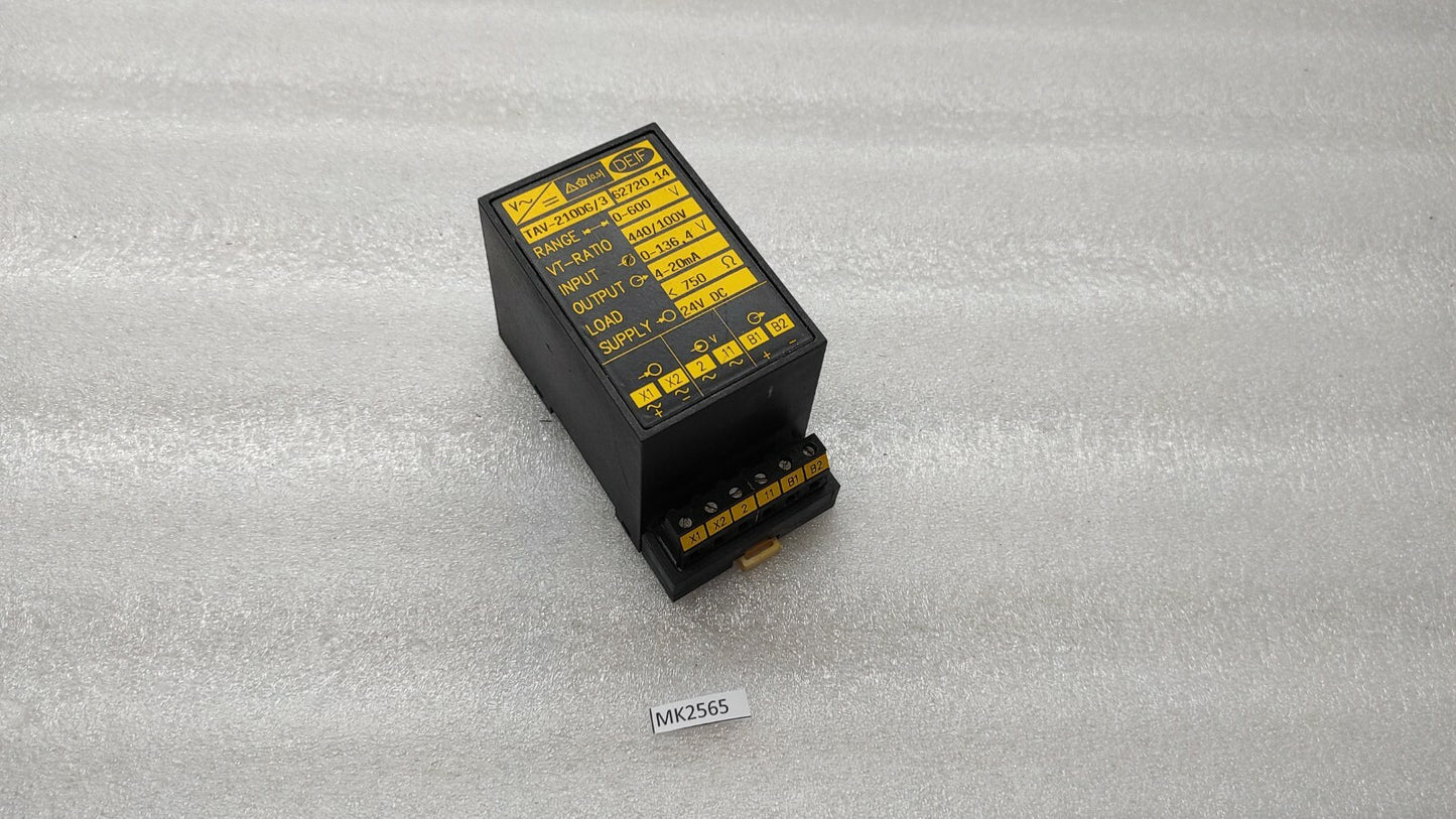 DEIF TAV-210DG/3 TRANSDUCER 0-600V 24VDC VT RATIO 440/100V