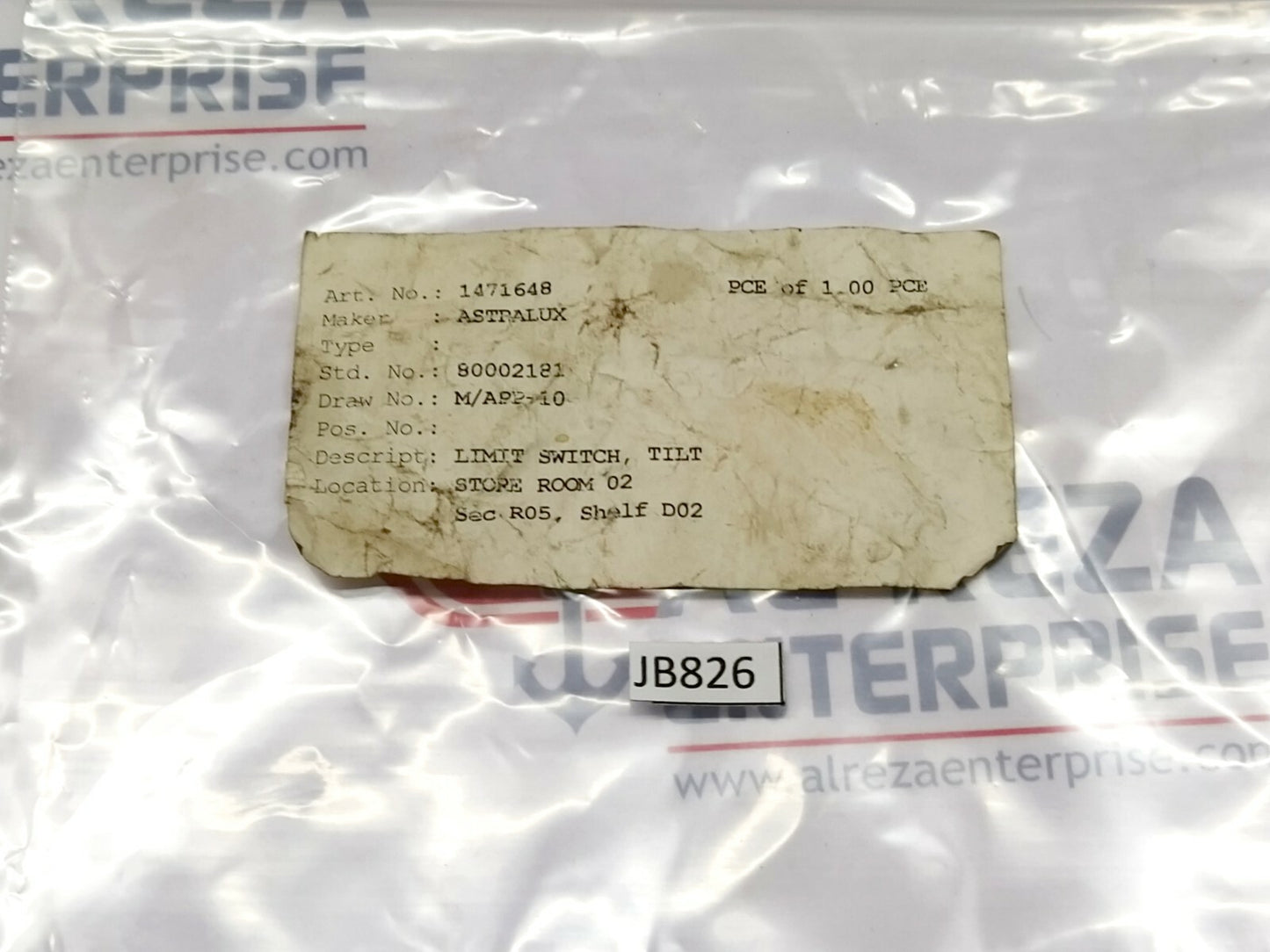 ASTRALUX 1471648 CRAIG & DERRICOTT S/B/SS - B/08 81 LIMIT SWITCH