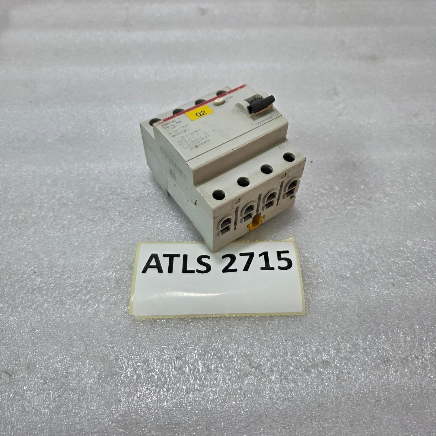 ABB FH204 AC 4P 40A 100MA 415V 6KA RCCB RESIDUAL CURRENT CIRCUIT BREAKER