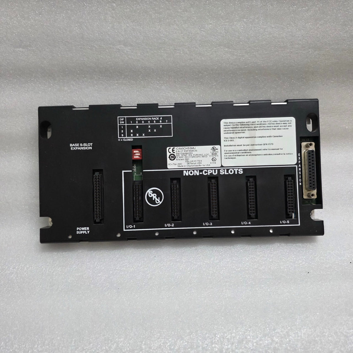 GE FANUC IC693CHS398J I/O EXPANSION BASEPLATE / BACKPLANE