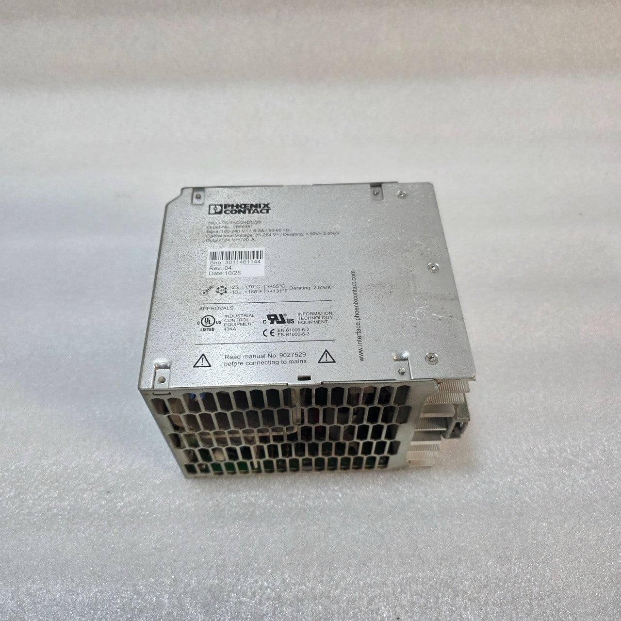 PHOENIX CONTACT TRIO-PS/1AC/24DC/20 POWER SUPPLY UNIT 2866381