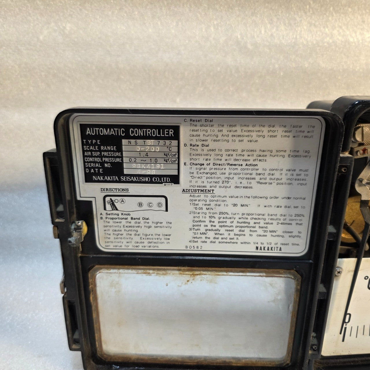 NAKAKITA NS TBT 732 AUTOMATIC INDICATING CONTROLLER 0–200 °C