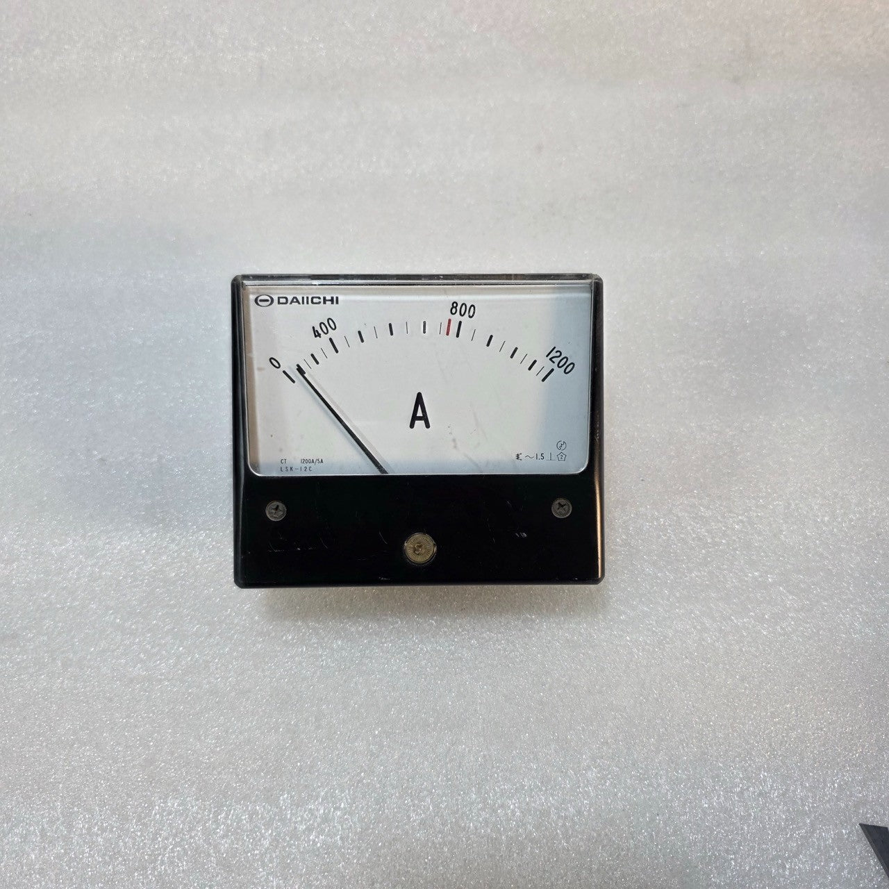 DAIICHI LSK-12C ANALOG AMMETER 0–1200A PANEL METER, CT 1200/5A, CLASS 1.5