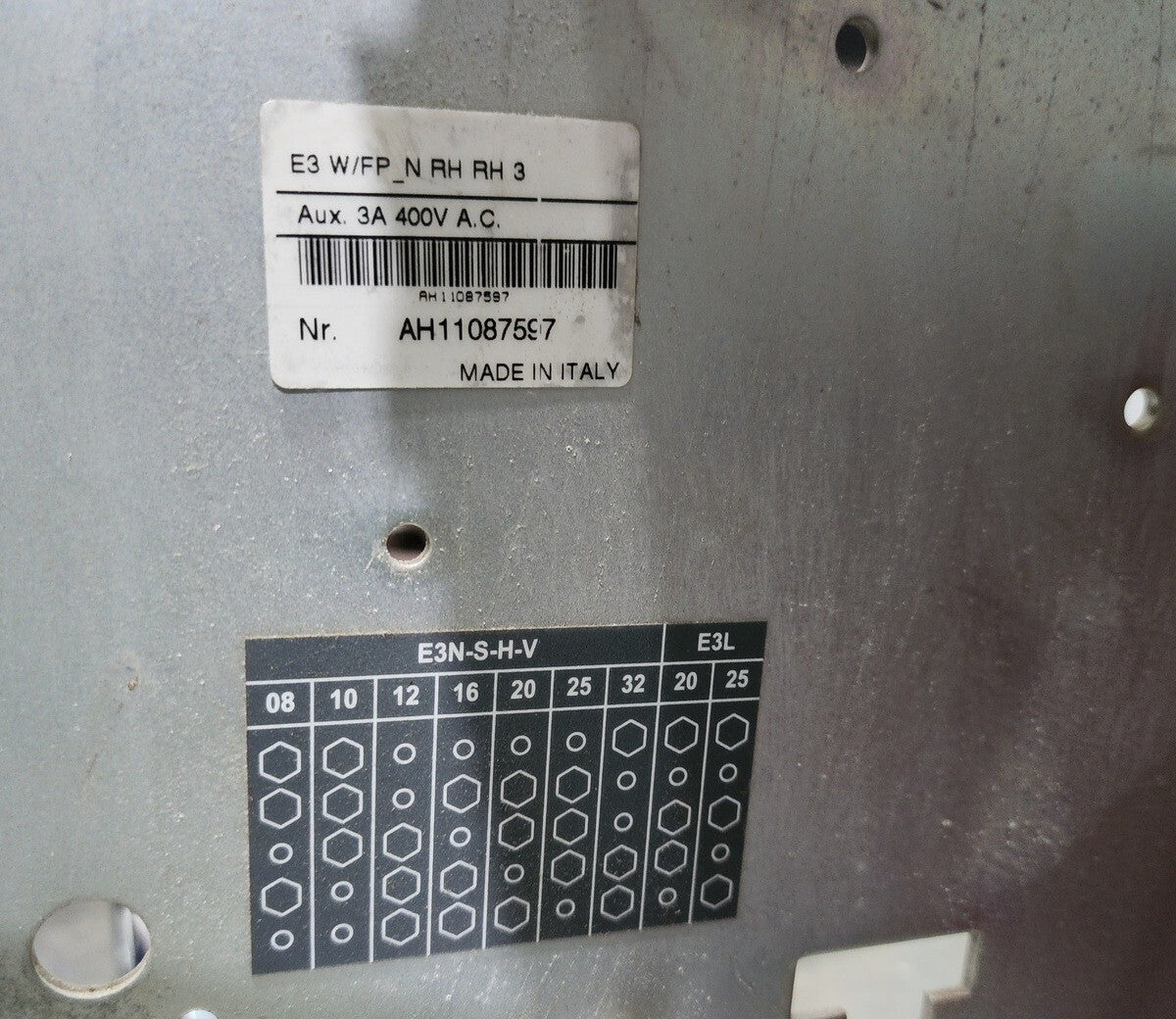 ABB SACE E3S/MS 32 3-POLE CIRCUIT BREAKER 1SDA058979R1 3200A