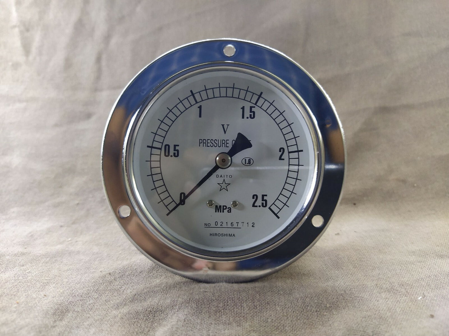 Daito DU G3/8 X 75 X 2.5 MPa Pressure Gauge 02167712 Hiroshima