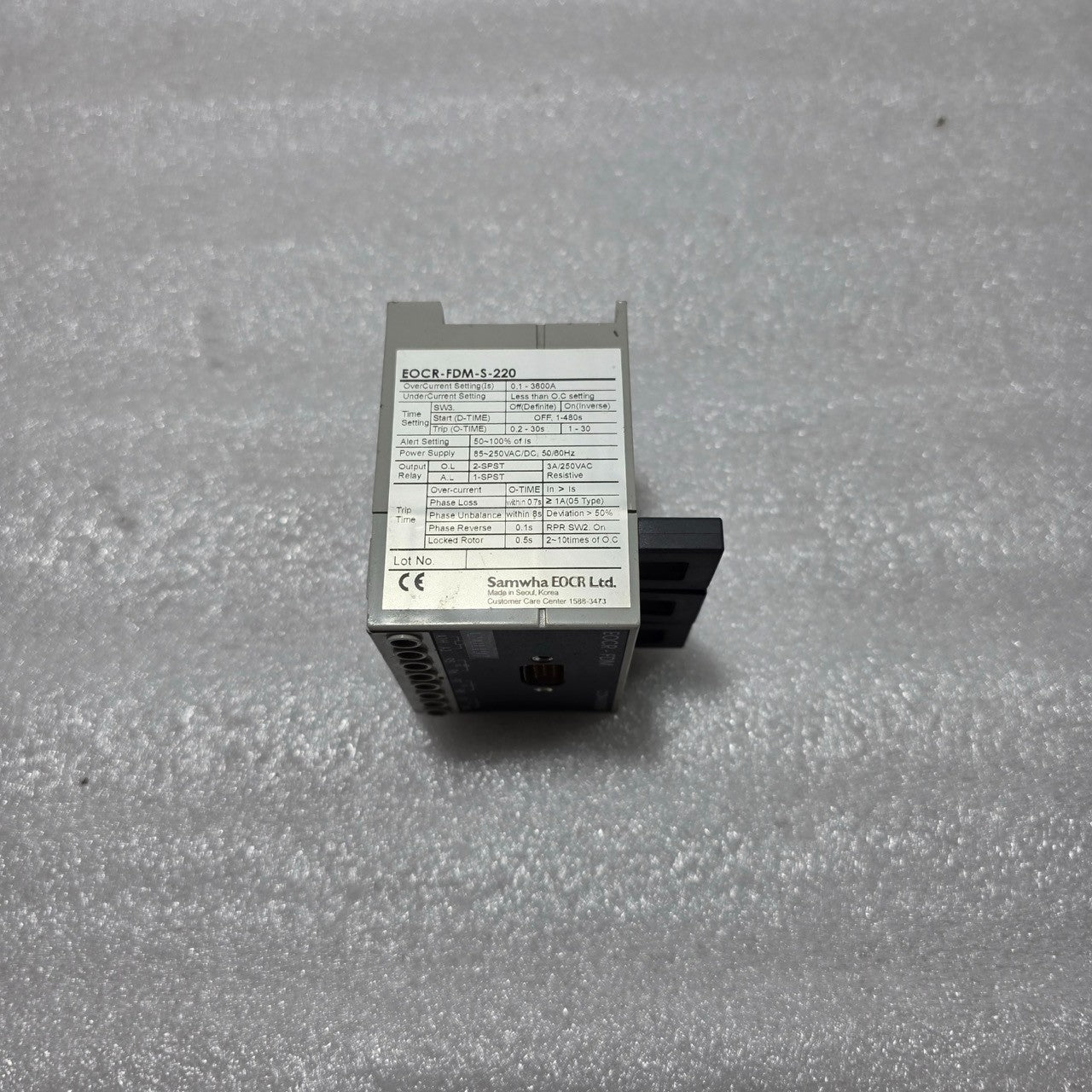 SAMWHA EOCR-FDM-S-220 ELECTRONIC OVERCURRENT RELAY 85–250 VAC/DC 0.1 – 3600 A