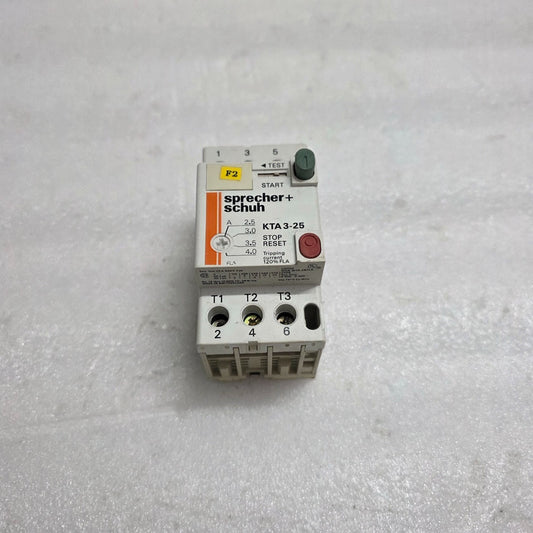 SPRECHER+SCHUH KTA 3-25 MOTOR PROTECTION CIRCUIT BREAKER 2.5 A TO 4.0 A