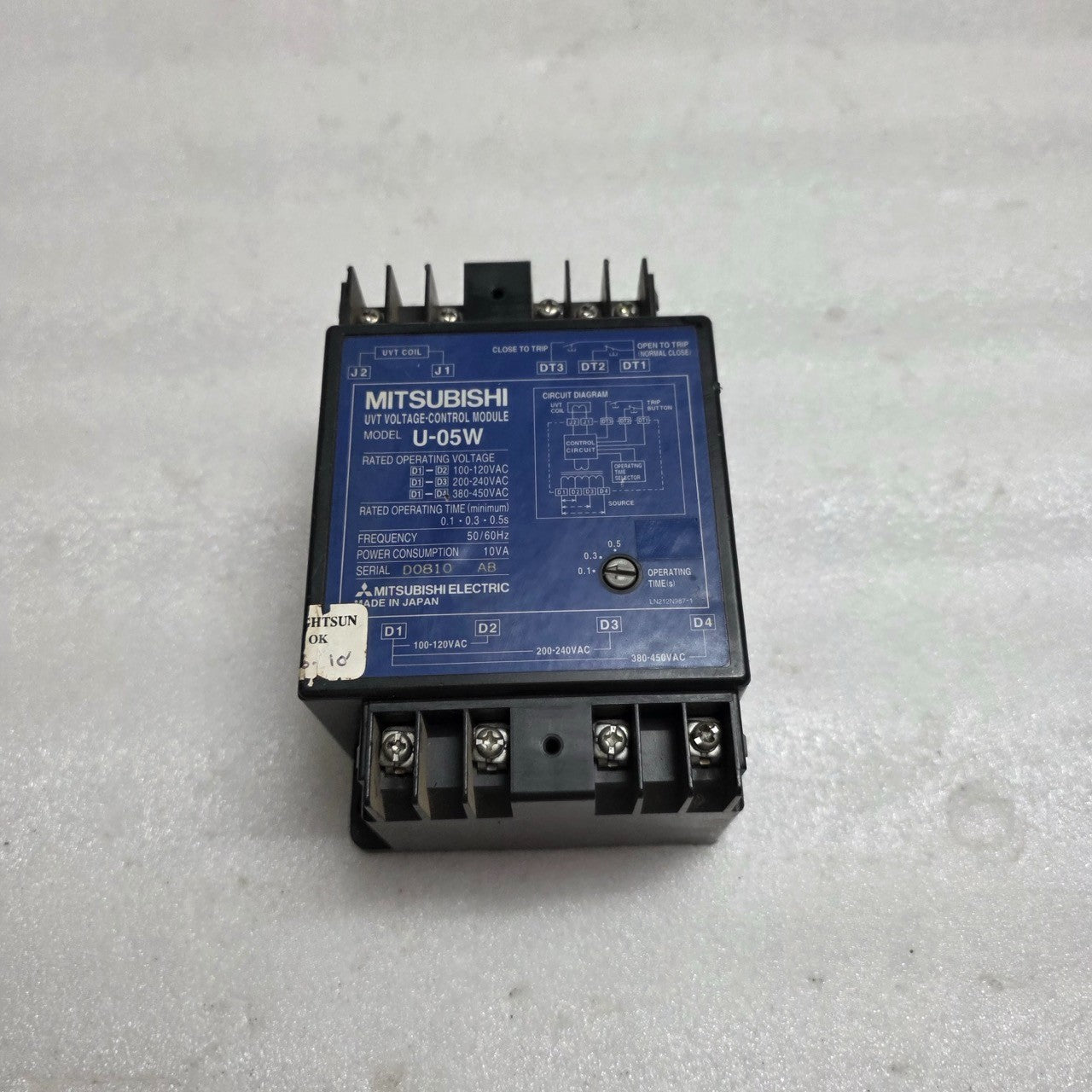 MITSUBISHI ELECTRIC U-05W UNDERVOLTAGE TRIP (UVT)
