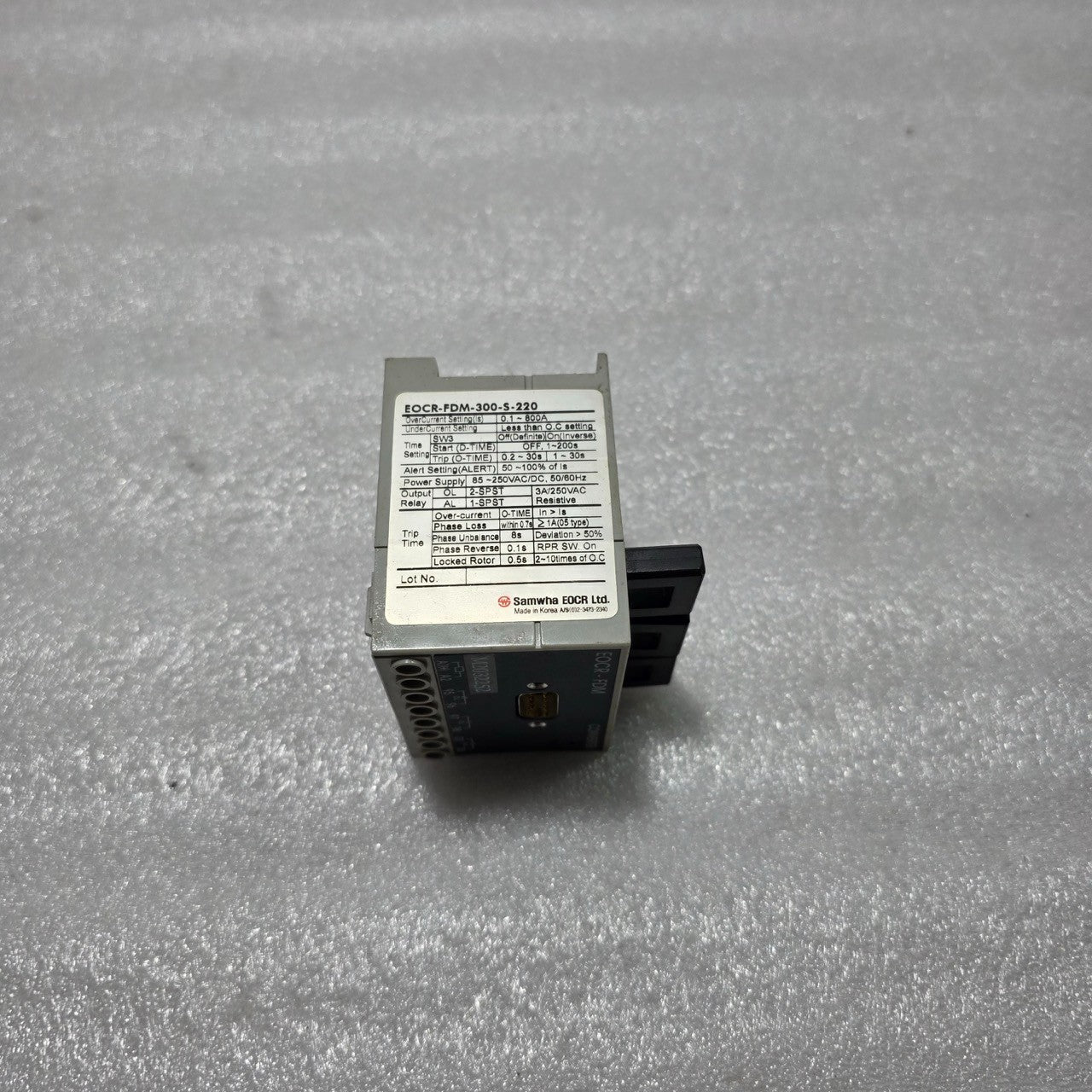 SAMWHA EOCR-FDM-300-S-220 ELECTRONIC OVERCURRENT RELAY / MOTOR PROTECTION RELAY