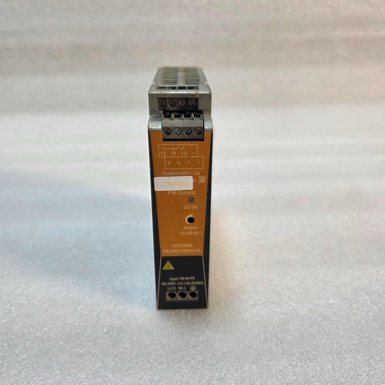 WEIDMÜLLER PRO MAX 72W 24V 3A SWITCHING MODE POWER SUPPLY 1478100000 24VDC 3A