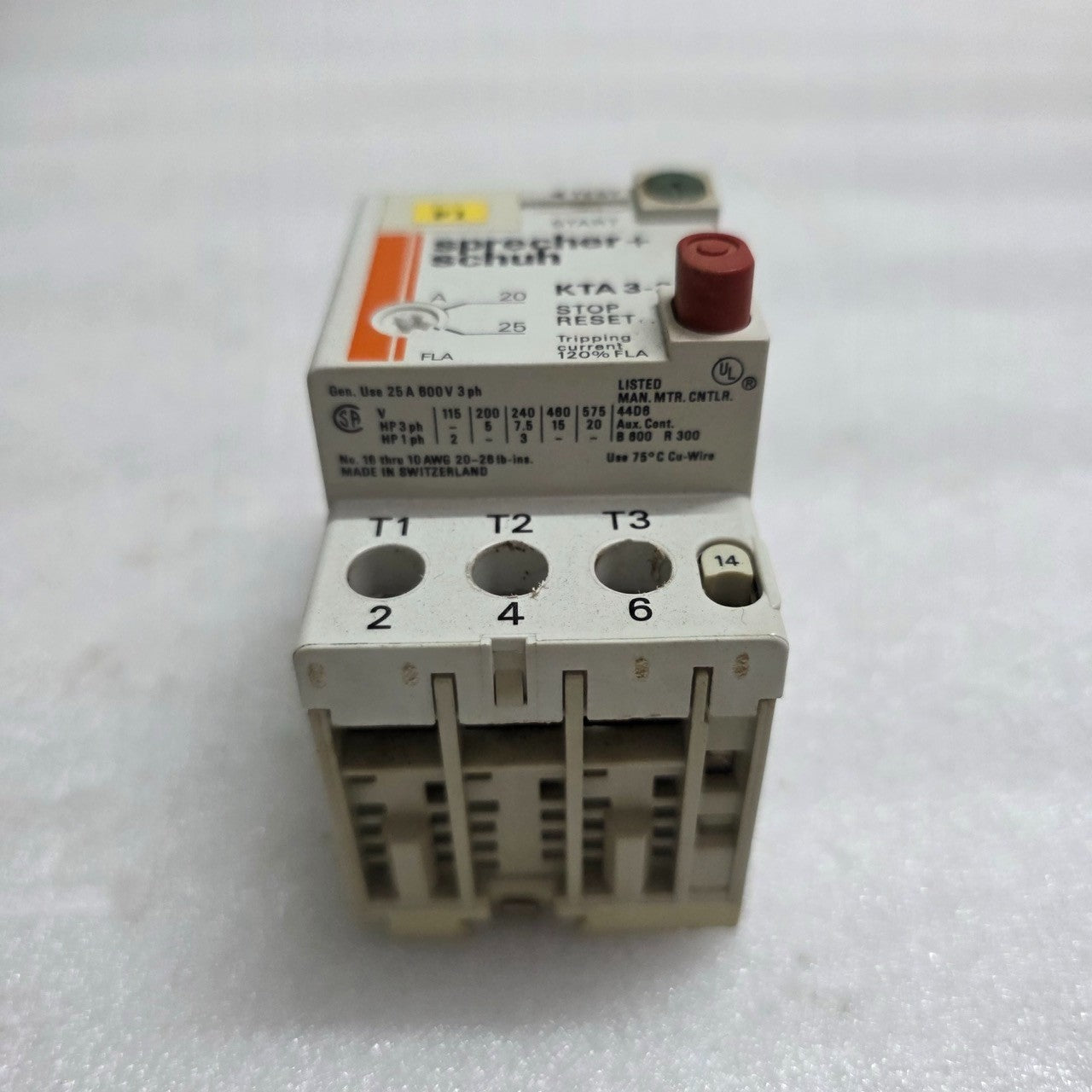 SPRECHER+SCHUH KTA 3-25 MANUAL MOTOR STARTER 20-25A