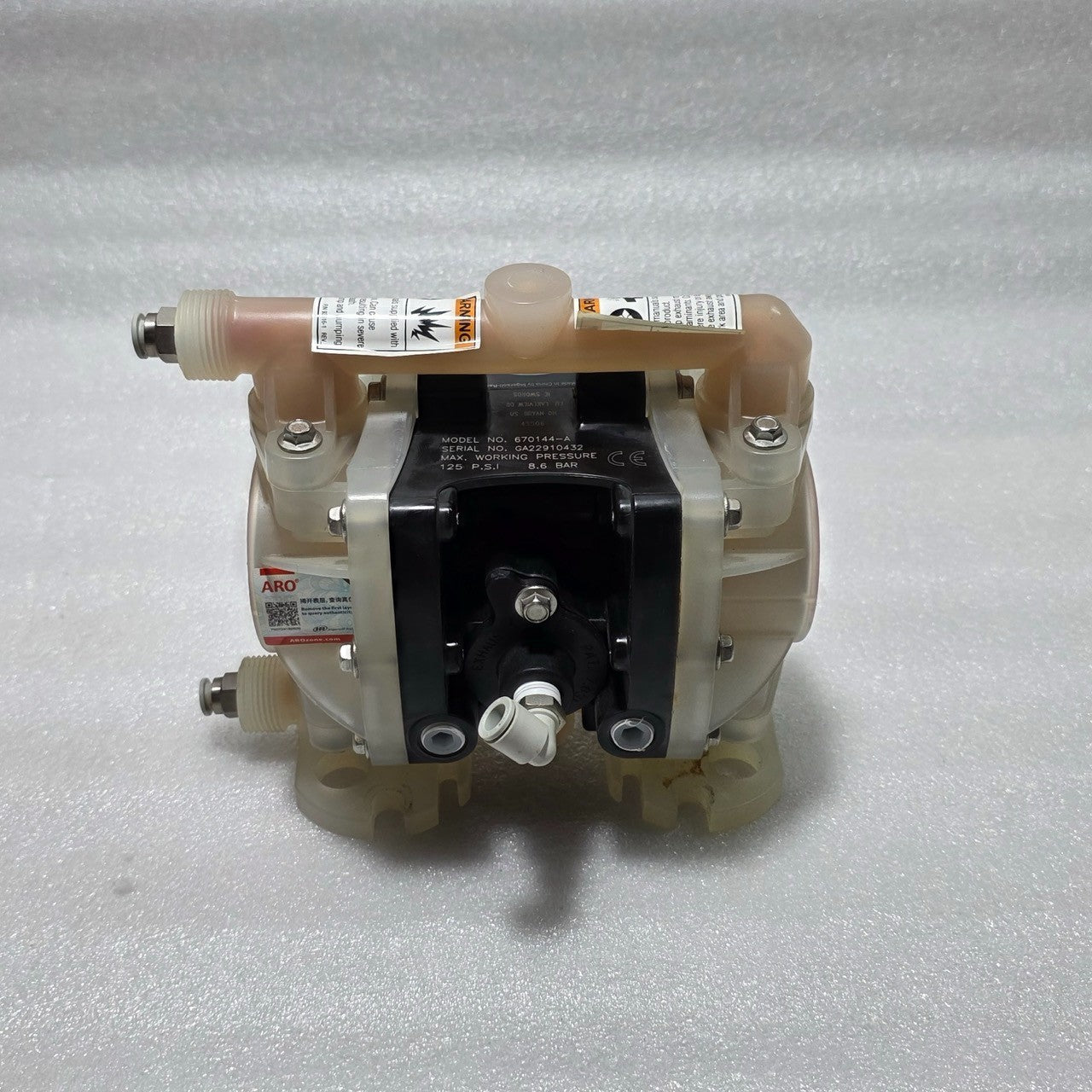 ARO 670144-A AIR-OPERATED DOUBLE DIAPHRAGM PUMP 125 PSI 8.6 BAR