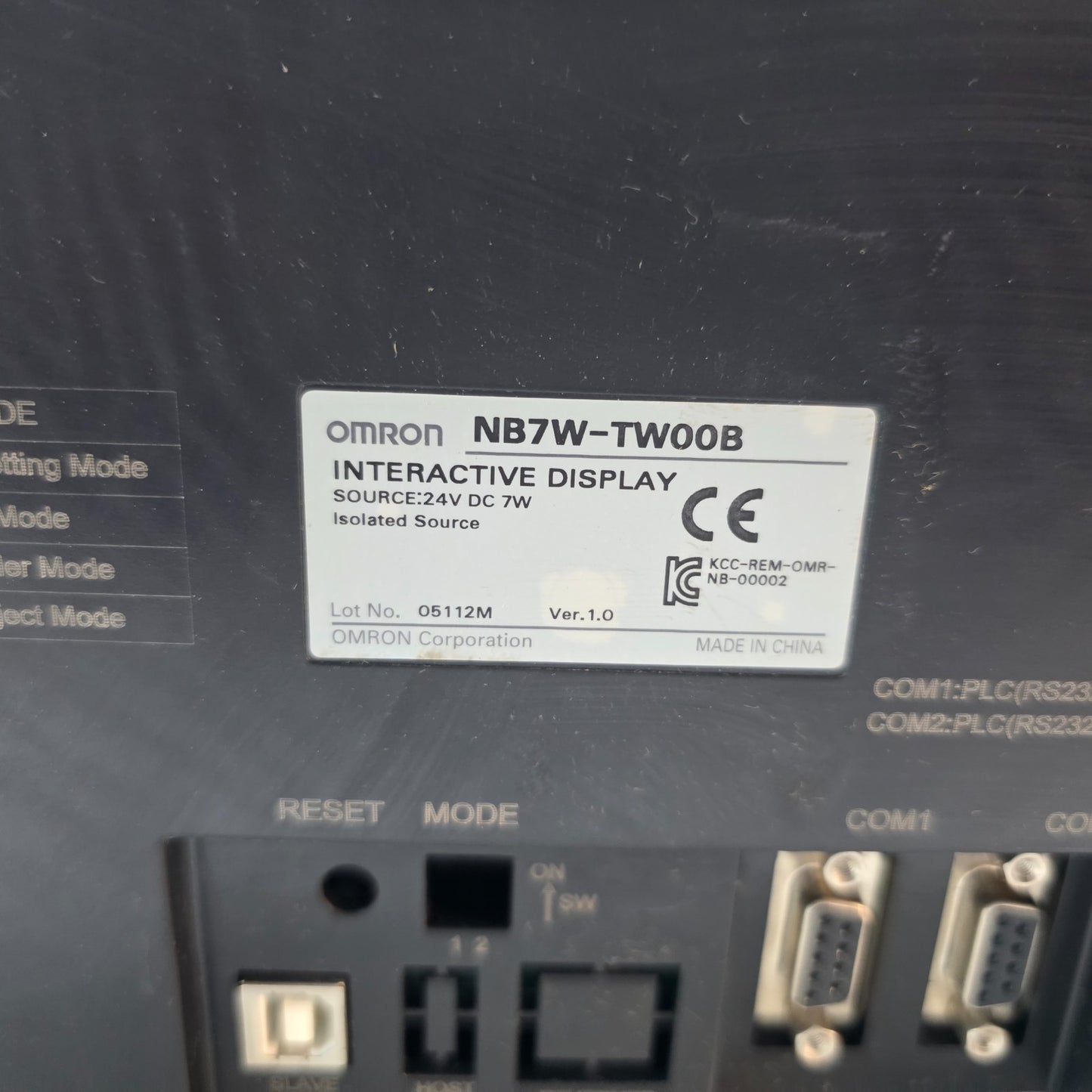 OMRON NB7W-TW00B HMI INTERACTIVE DISPLAY – 7 INCH TOUCH PANEL 24V DC