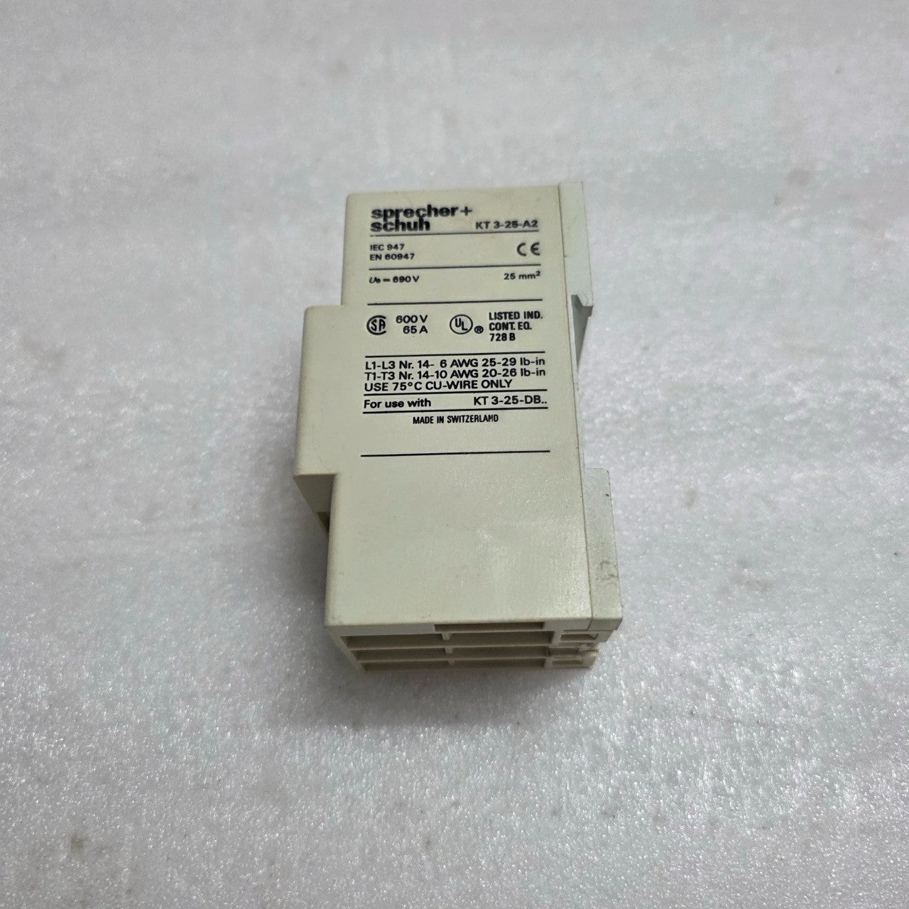 SPRECHER+SCHUH KT3-25-A2 MOTOR PROTECTOR 690V