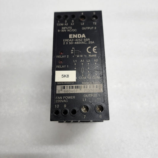 ENDA ERDA2-425Z SSR SOLID STATE RELAY 2X50-480VAC 25A