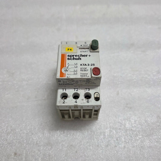 4 UNIT X SPRECHER+SCHUH KTA 3-25 MANUAL MOTOR STARTER 1.6-2.5 A LOT OF 4