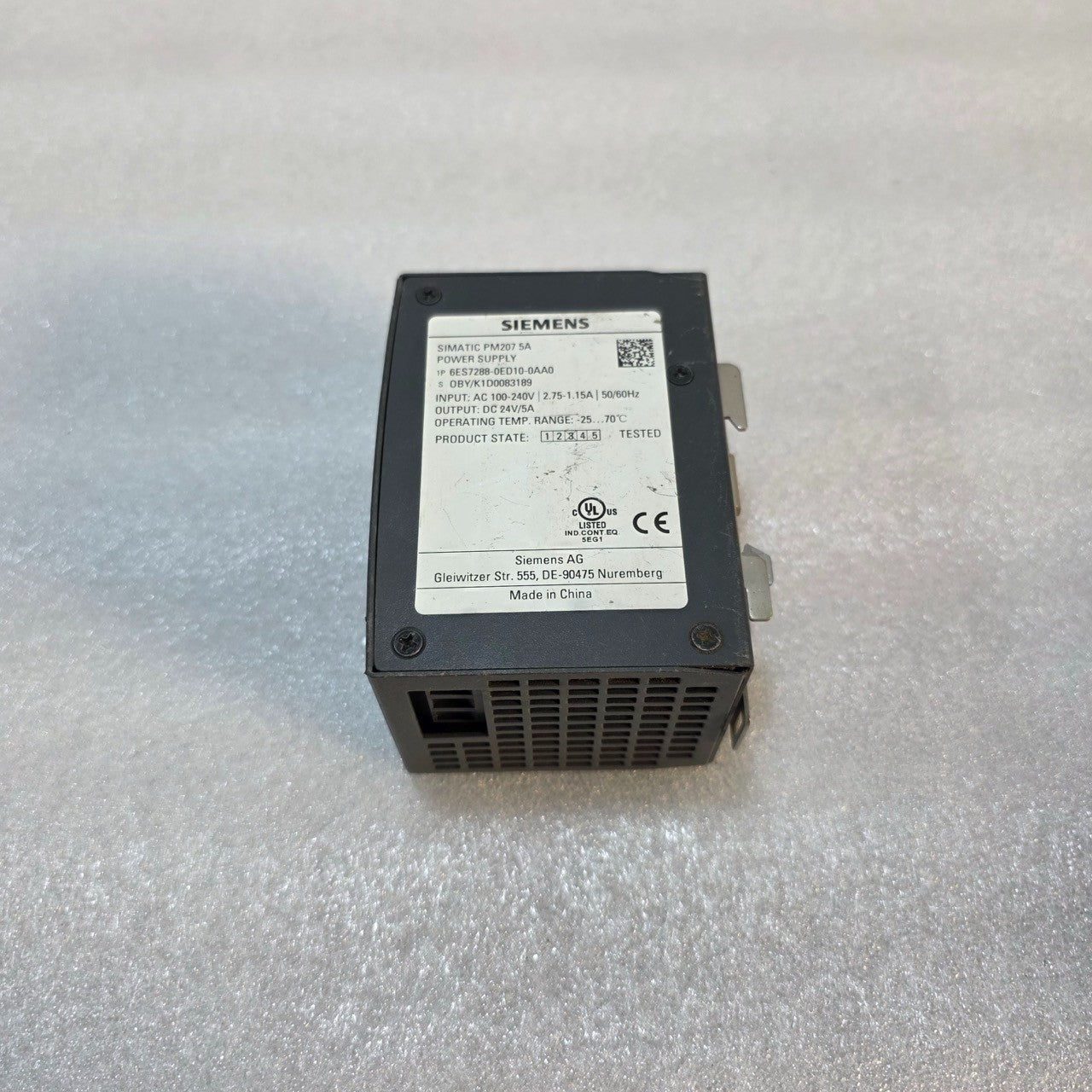 SIEMENS SIMATIC PM207 5A POWER SUPPLY 6ES7288-0ED10-0AA0