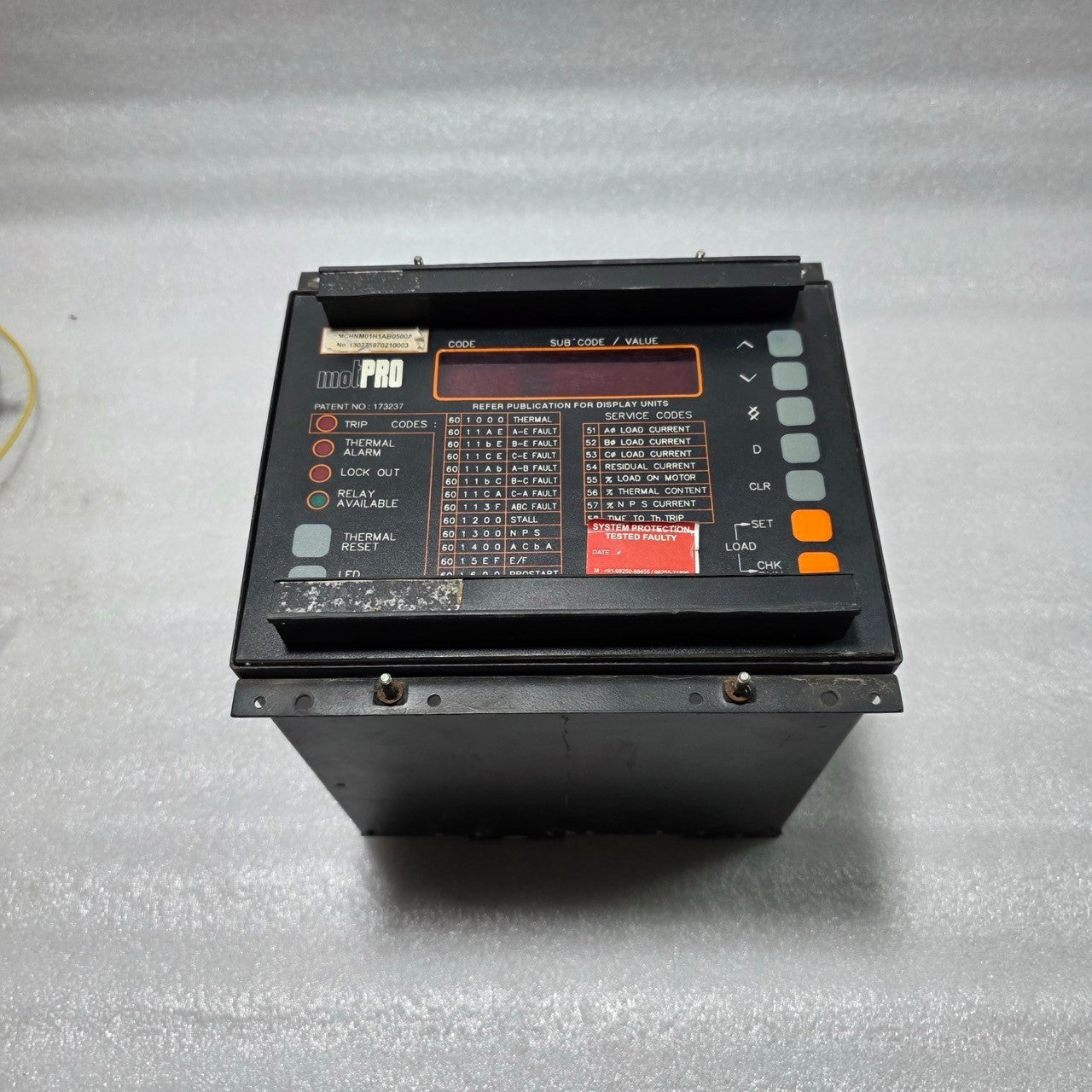 ALSTOM MCHNM01H1AB0500A	MOTOR PROTECTION RELAY / ELECTRONIC PROTECTION UNIT