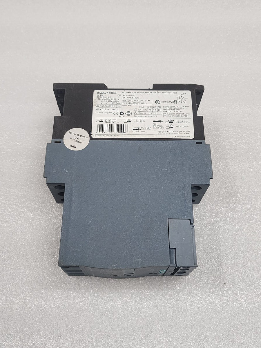 SIEMENS 3RW3027-1BB04 AC SEMICONDUCTER MOTOR STARTER 32A 15KW/400V - ARE Marine