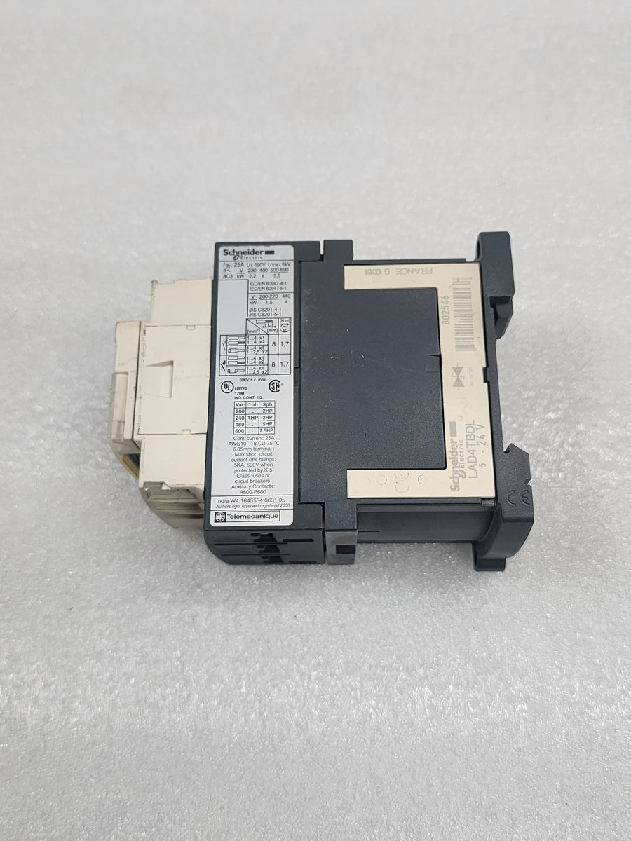 SCHNEIDER ELECTRIC LC1D09BD CONTACTOR 24VDC LAD4TBDL - ARE Marine