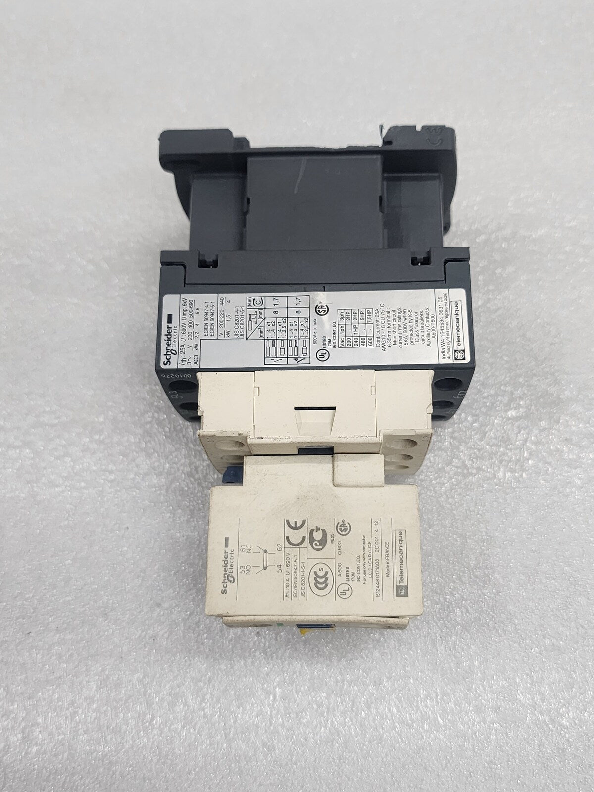 SCHNEIDER ELECTRIC LC1D09 CONTACTOR LADN11 AUX CONTACT BLOCK - ARE Marine