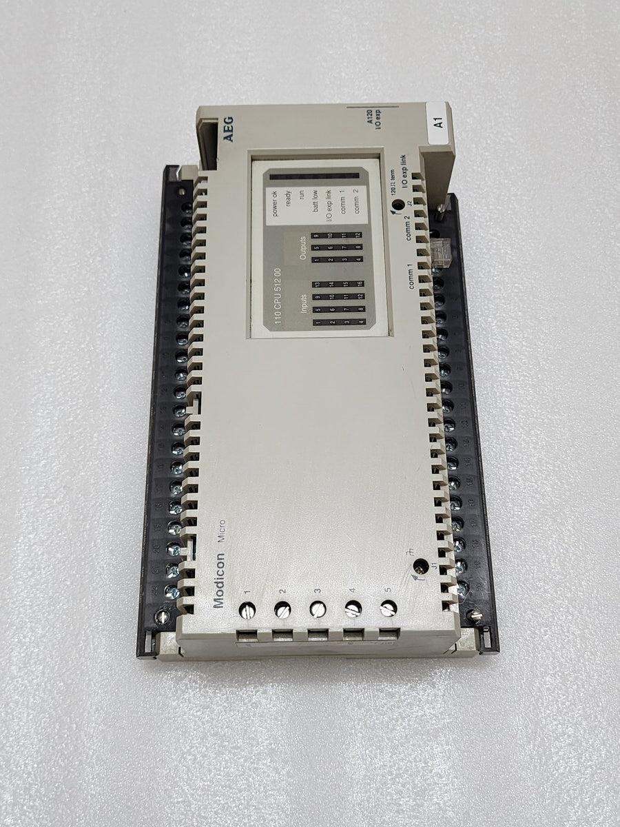 SCHNEIDER AUTOMATION MODICON 110 CPU 512 00 PLC CONTROLLER MICRO CPU DC PS DC IN REL - ARE Marine