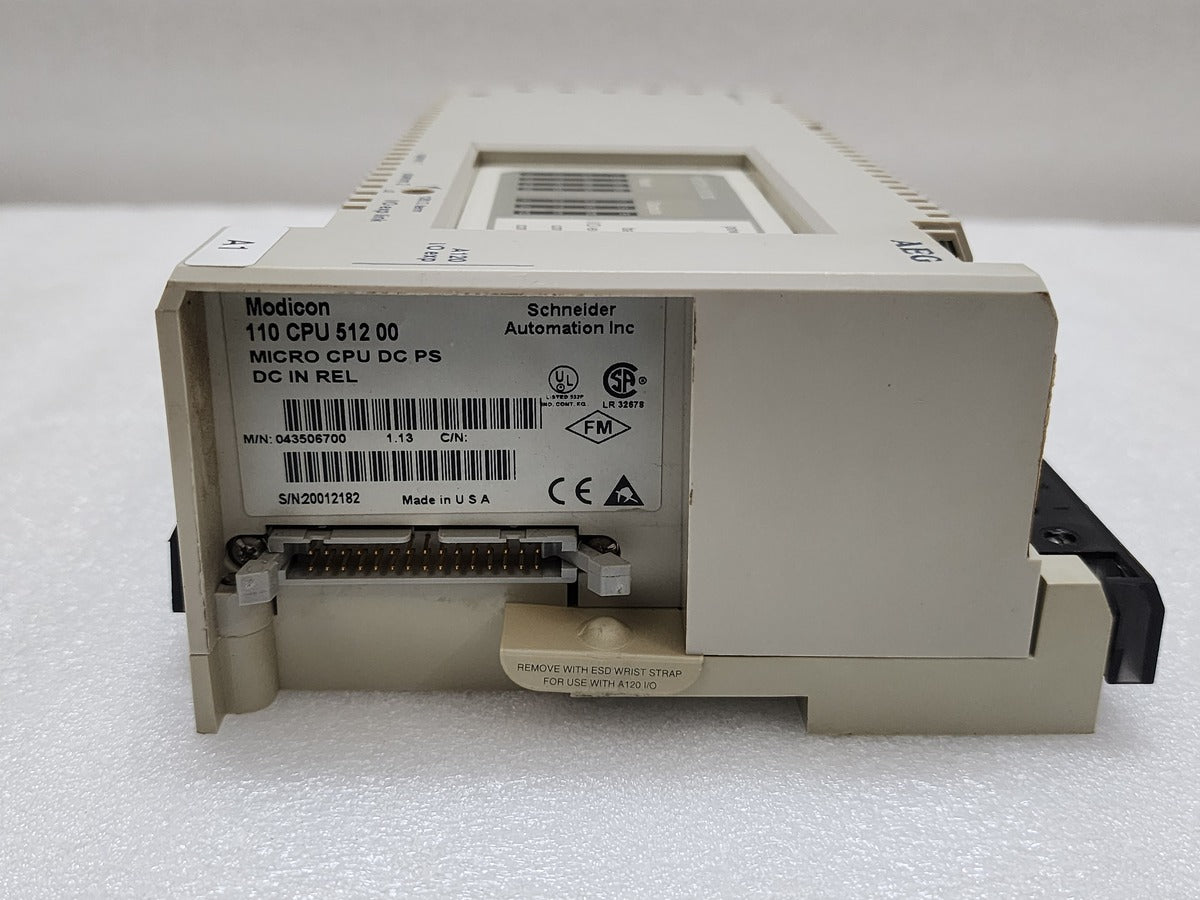 SCHNEIDER AUTOMATION MODICON 110 CPU 512 00 PLC CONTROLLER MICRO CPU DC PS DC IN REL - ARE Marine