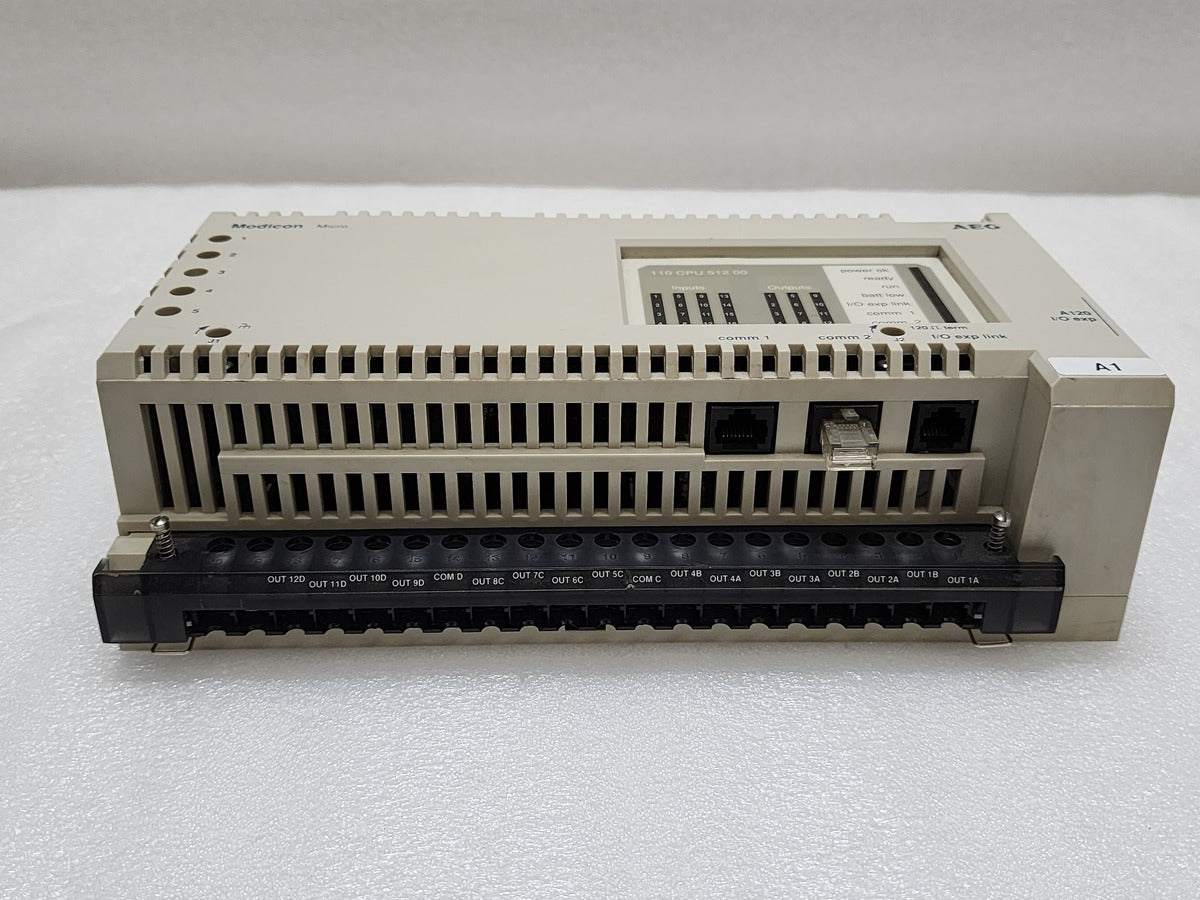 SCHNEIDER AUTOMATION MODICON 110 CPU 512 00 PLC CONTROLLER MICRO CPU DC PS DC IN REL - ARE Marine