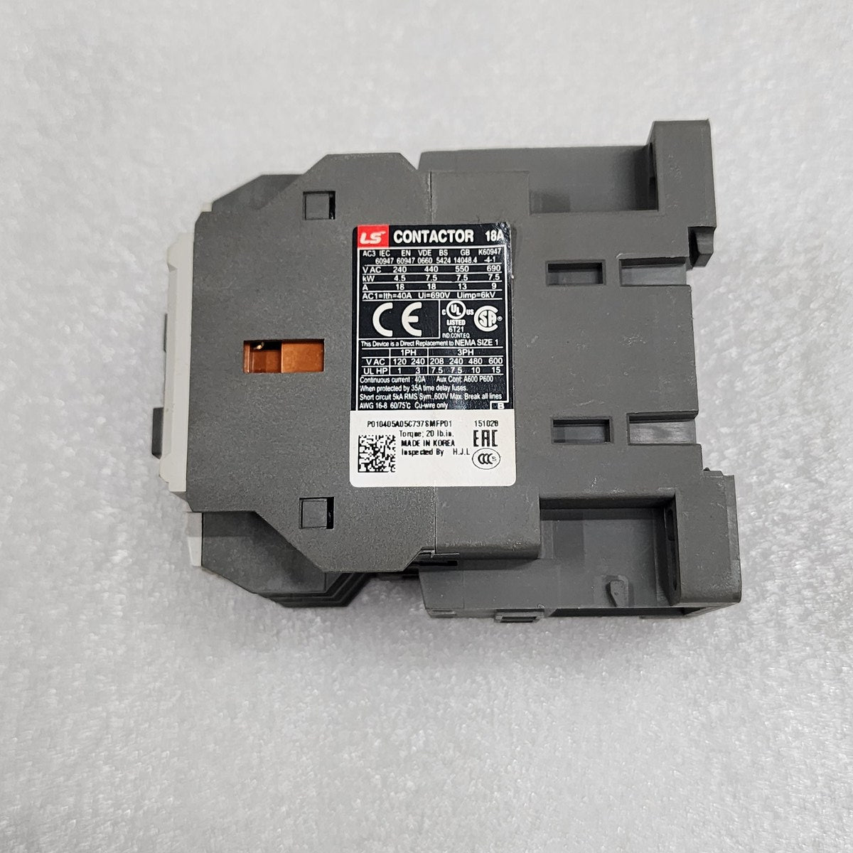 LS ELECTRIC MC-18B MAGNETIC CONTACTOR 18A COIL VOLTAGE 110V - ARE Marine