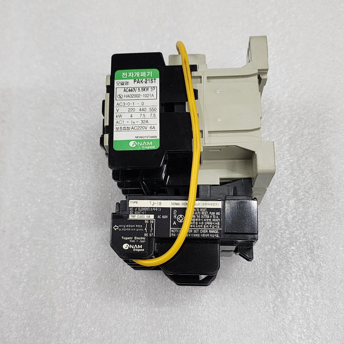 ANAM LEGRAND PAK-21ST CONTACTOR TJ-18 OVERLOAD RELAY - ARE Marine