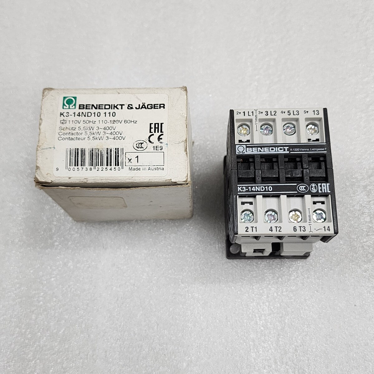 BENEDICT & JAGER K3-14ND10 110 MAGNETIC CONTACTOR 14A 110-120V - ARE Marine